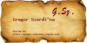 Gregor Szeréna névjegykártya